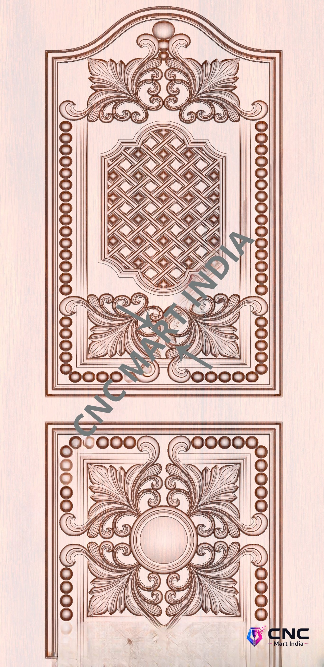 Arch - ARCH-09 Classic Floral Lattice Ornament Door 3D Model